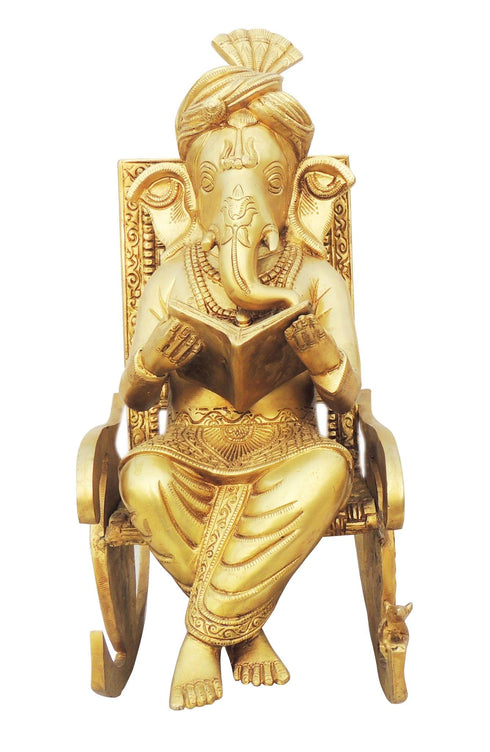 Brass Chair Ganesh Statue 12.74kg